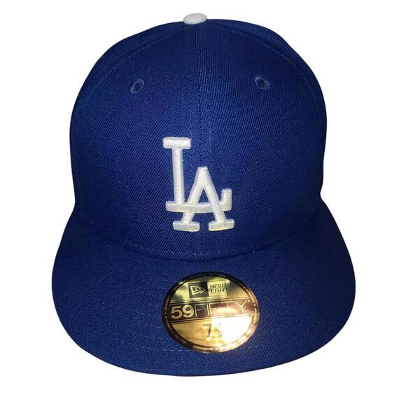 New Era Los Angeles Dodgers Fitted Cap - Classic Blue Size 7 3/8 - Picture 1 of 8